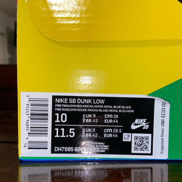 Nike Dunk Low Parra Abstract Art Size US10 Mens - Picture 3 of 9